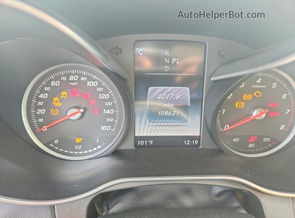 55SWF4KBXGU162825 2016 MERCEDES-BENZ C Gray Instrument cluster view