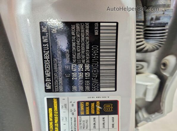 55SWF4KBXGU169600 2016 MERCEDES-BENZ C Серебряный Вид подкапотного пространства