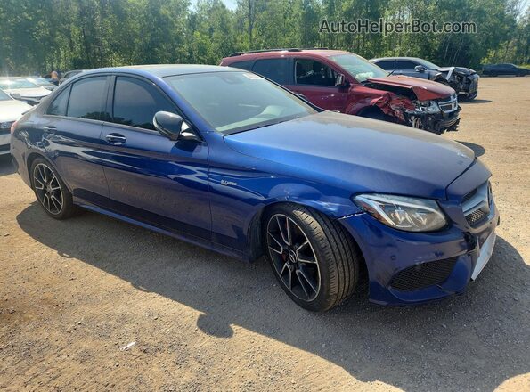 55SWF6EB0HU191159 2017 MERCEDES-BENZ C Синий Передняя правая четверть