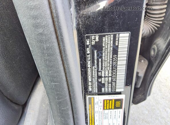 55SWF6EB3GU128359 2016 MERCEDES-BENZ C Black VIN sticker view