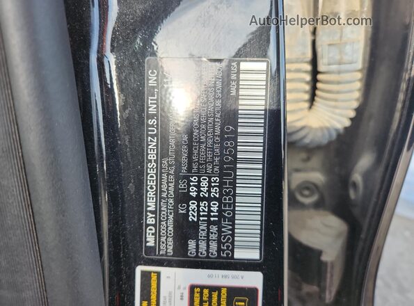 55SWF6EB3HU195819 2017 MERCEDES-BENZ C Black Вид наклейки з VIN-кодом
