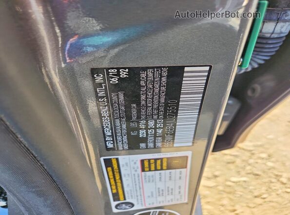 55SWF6EB4JU275510 2018 MERCEDES-BENZ C Gray ძრავის განყოფილების ხედი