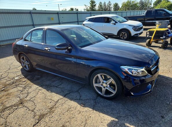 55SWF6EB6GU141445 2016 MERCEDES-BENZ C Синий Передняя правая четверть
