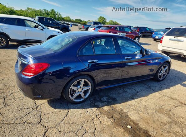 55SWF6EB6GU141445 2016 MERCEDES-BENZ C Синий Задняя правая четверть