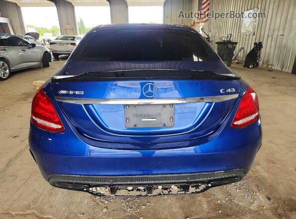 55SWF6EB9HU220075 2017 MERCEDES-BENZ C-CLASS Blue Вид ззаду