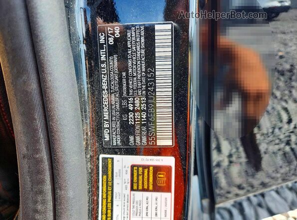 55SWF6EB9JU243152 2018 MERCEDES-BENZ C Black ძრავის განყოფილების ხედი