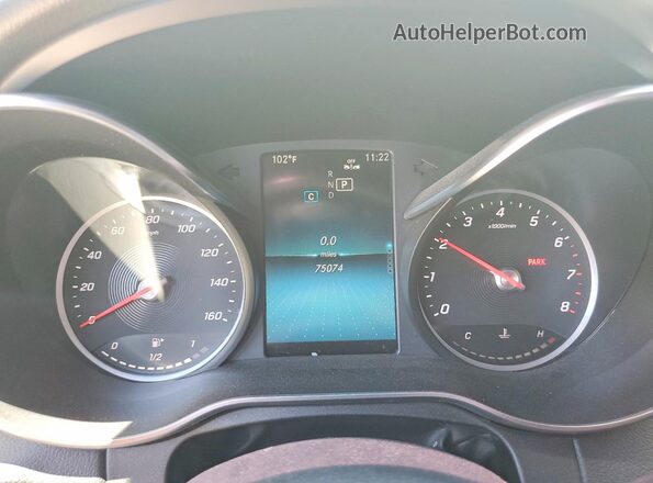 55SWF8DB2KU285578 2019 MERCEDES-BENZ C White Вид щитка приладів