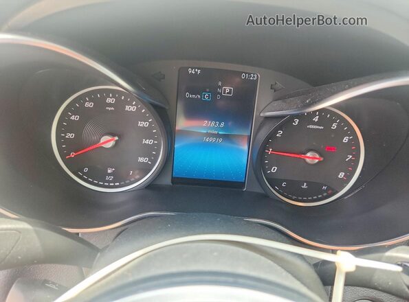 55SWF8DB4KU310383 2019 MERCEDES-BENZ C White Instrument cluster view