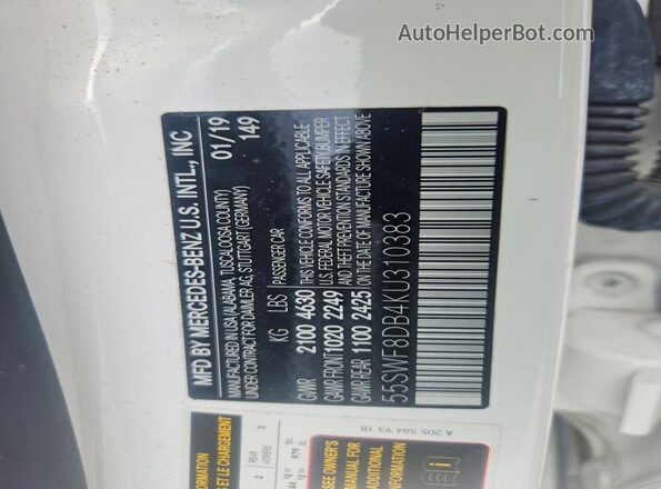 55SWF8DB4KU310383 2019 MERCEDES-BENZ C White VIN sticker view