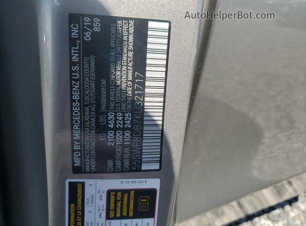 55SWF8DB7KU321717 2019 MERCEDES-BENZ C Gray Engine compartment view