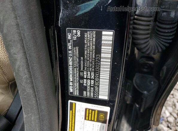 55SWF8DB9KU302733 2019 MERCEDES-BENZ C Black Вид підкапотного простору