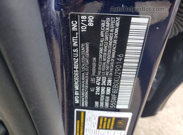 55SWF8EB0KU290146 2019 MERCEDES-BENZ C Черный Вид подкапотного пространства