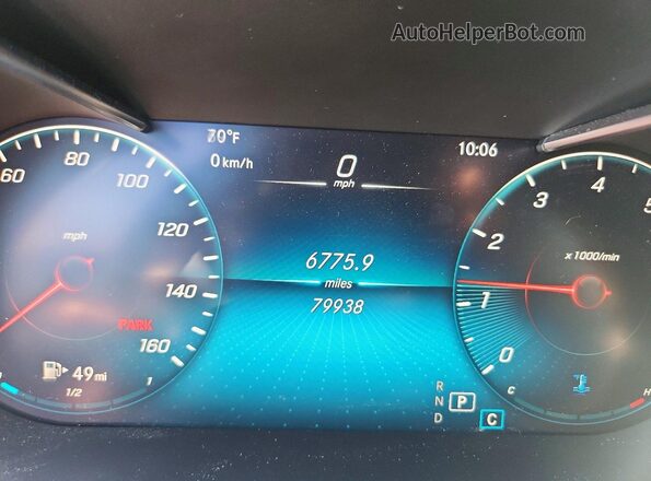 55SWF8EB0LU327911 2020 MERCEDES-BENZ C Blue Вид щитка приладів