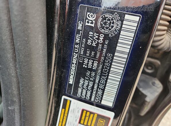 55SWF8EB0LU328508 2020 MERCEDES-BENZ C Black Вид наклейки з VIN-кодом