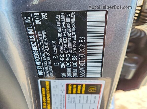 55SWF8EB2KU283988 2019 MERCEDES-BENZ C Gray Vista del compartimento del motor