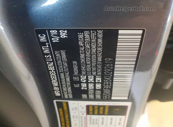 55SWF8EB5KU292619 2019 MERCEDES-BENZ C Gray Widok komory silnika