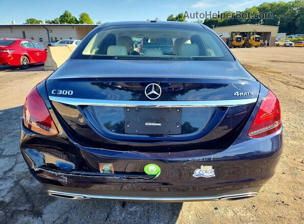 55SWF8EB6KU319374 2019 MERCEDES-BENZ C Blue Հետևի տեսք