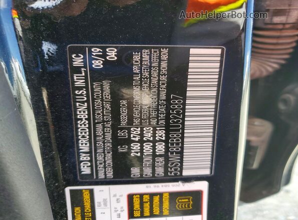 55SWF8EB8LU325887 2020 MERCEDES-BENZ C Black Вид підкапотного простору