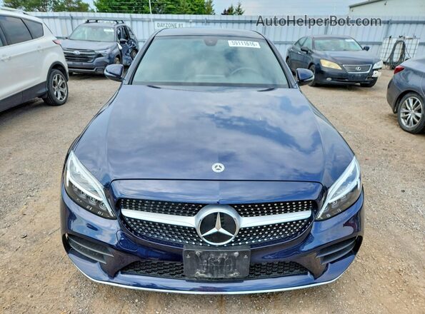 55SWF8EB9KU317635 2019 MERCEDES-BENZ C Blue Вид спереду