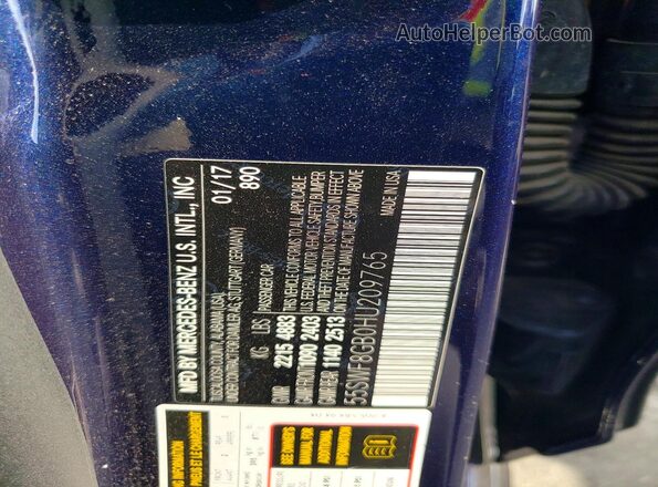 55SWF8GB0HU209765 2017 MERCEDES-BENZ C Blue Вид підкапотного простору