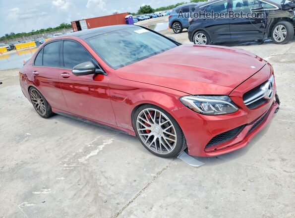 55SWF8HB7GU102127 2016 MERCEDES-BENZ C Red Przód prawy