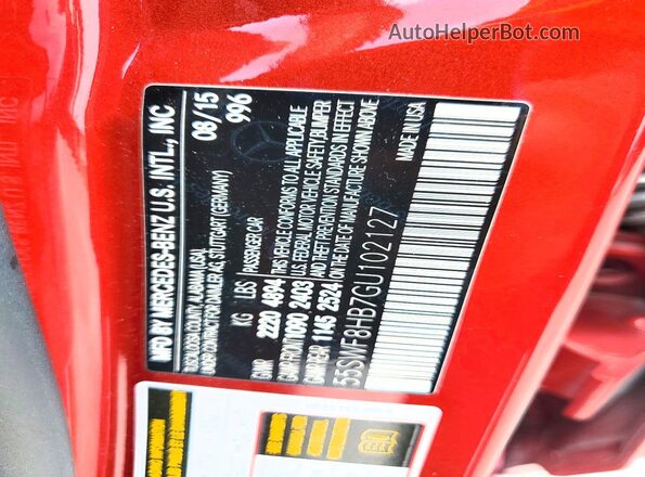 55SWF8HB7GU102127 2016 MERCEDES-BENZ C Red Widok komory silnika
