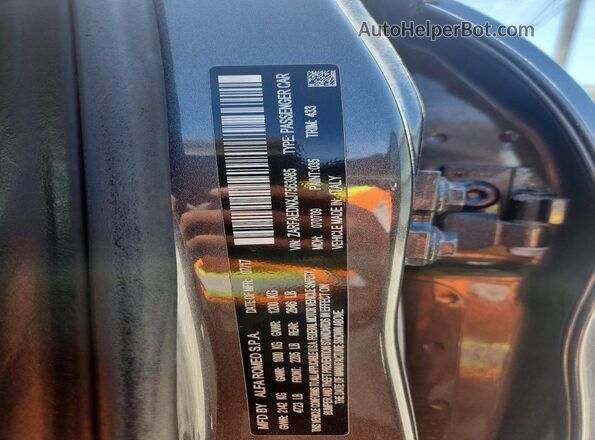 ZARFAEDNXJ7563985 2018 ALFA ROMEO GIULIA Gray VIN sticker view