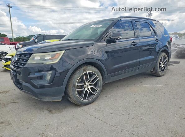 1FM5K8GT0GGB20568 2016 FORD EXPLORER Черный Задняя левая четверть