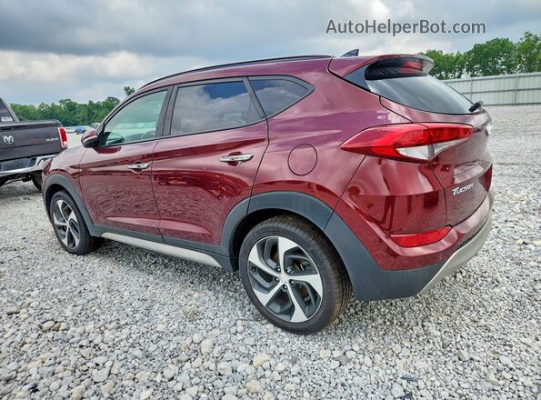 KM8J3CA23JU608937 2018 HYUNDAI TUCSON Burgundy Задня права чверть
