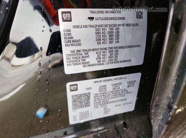 1GTUUDED9SZ233916 2025 GMC SIERRA Black Widok wnętrza 360 stopni