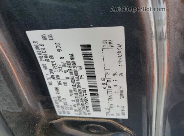 1FTEX1CP2KKF23091 2019 FORD F150 Gray Widok naklejki z numerem VIN
