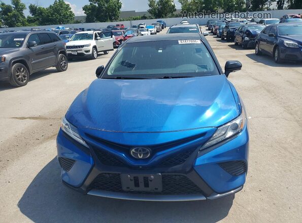 4T1BZ1HKXJU006680 2018 TOYOTA CAMRY Blue Հետևի տեսք