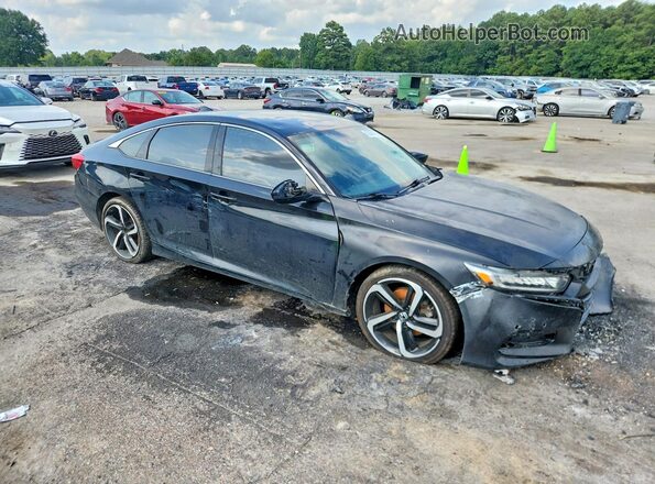1HGCV1F30JA048293 2018 HONDA ACCORD Черный Вид спереди