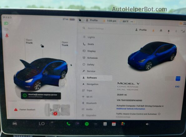 7SAYGDEE6PA148160 2023 TESLA MODEL Blue Vista de los asientos traseros