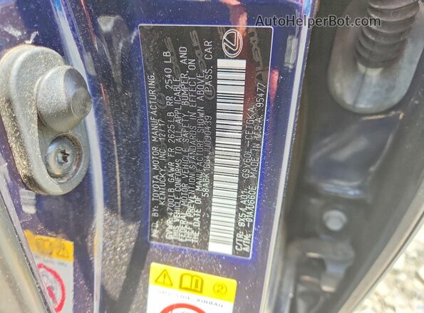 58ABK1GG4JU090439 2018 LEXUS ES Blue ძრავის განყოფილების ხედი