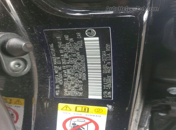 58ABK1GG8GU016255 2016 LEXUS ES Black Շարժիչի բաժամունքի տեսք