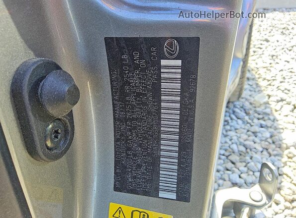 58ABK1GG8HU077641 2017 LEXUS ES Gray VIN sticker view