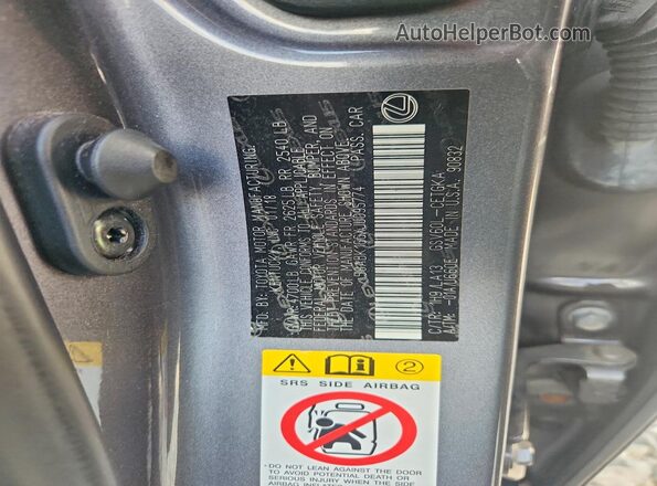 58ABK1GGXJU095774 2018 LEXUS ES Gray Вид підкапотного простору