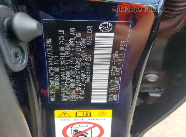 58ABZ1B13KU012265 2019 LEXUS ES Black Շարժիչի բաժամունքի տեսք
