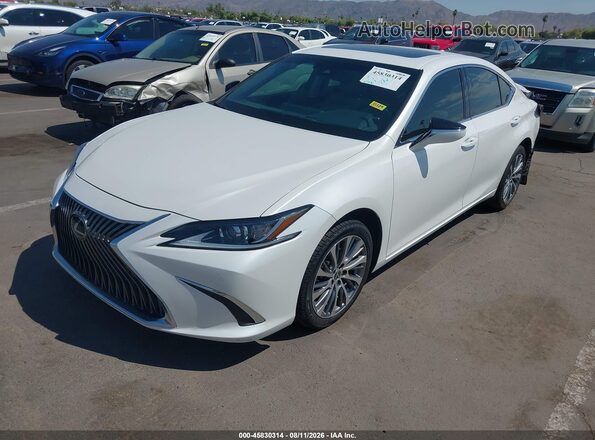 58ABZ1B13KU050448 2019 LEXUS ES 350 White Առջևի ձախ երեք քառորդ տեսարան