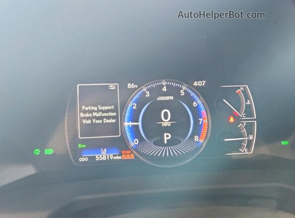 58ABZ1B17KU007103 2019 LEXUS ES White ხელსაწყოთა პანელის ხედი