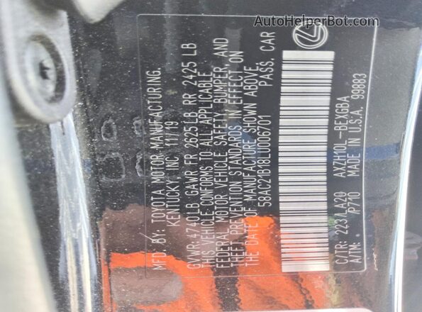 58AC21B18LU006701 2020 LEXUS ES Черный Вид подкапотного пространства