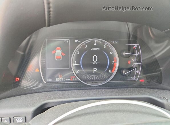 58AD11D14MU001694 2021 LEXUS ES Gray ხელსაწყოთა პანელის ხედი