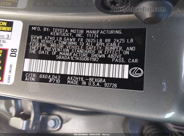 58ADA1C14SU061182 2025 LEXUS ES 300H Green Widok komory silnika
