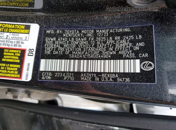 58ADA1C15RU044904 2024 LEXUS ES Black Вид підкапотного простору