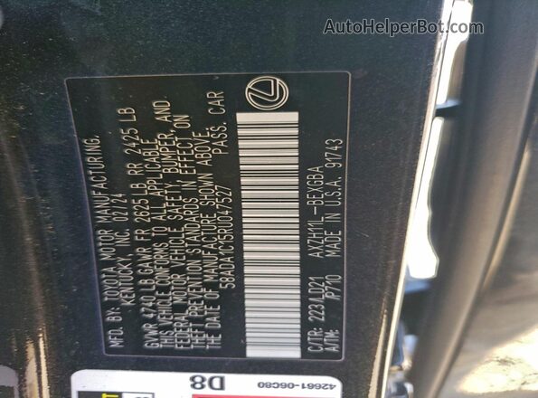 58ADA1C15RU047527 2024 LEXUS ES 300H Black 