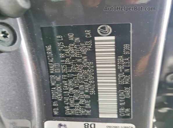 58ADZ1B10PU151219 2023 LEXUS ES Silver Շարժիչի բաժամունքի տեսք