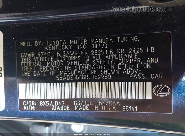 58ADZ1B16RU162289 2024 LEXUS ES 350 Dark Blue Widok komory silnika
