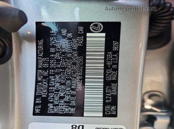 58ADZ1B16SU212565 2025 LEXUS ES Silver Widok komory silnika