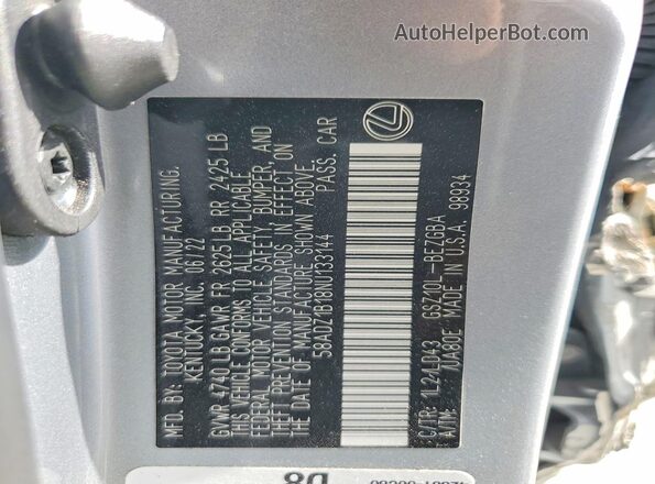 58ADZ1B18NU133144 2022 LEXUS ES Серебряный Вид подкапотного пространства